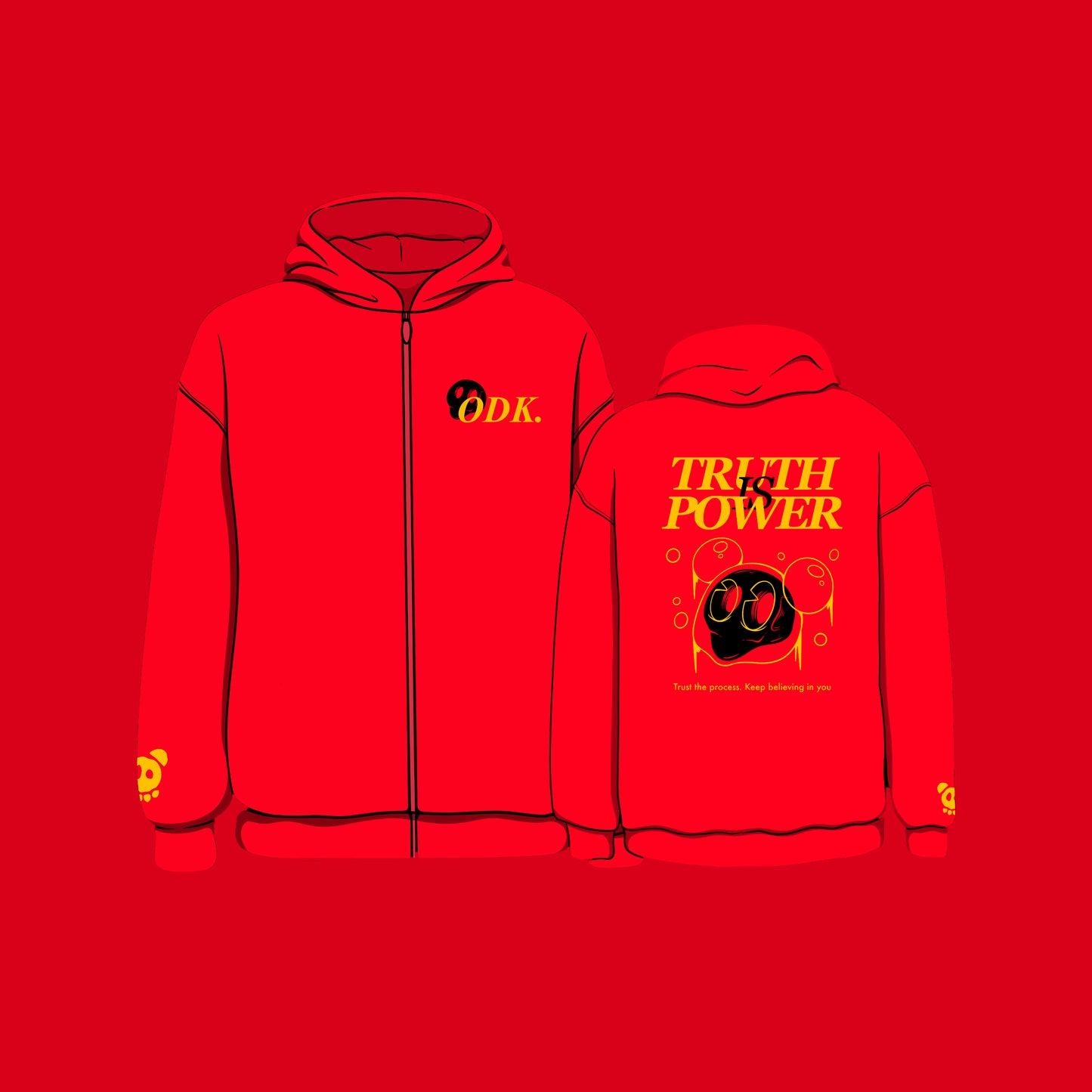 Truth is Power Zip Up Hoodie Red