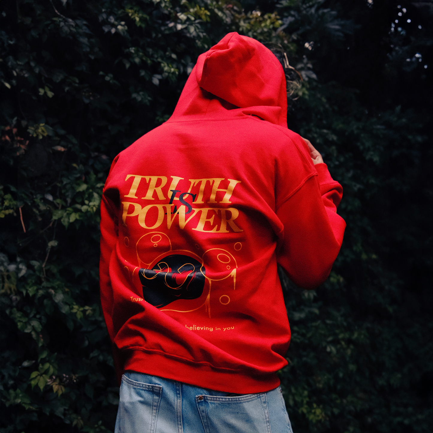 Truth is Power Zip Up Hoodie Red